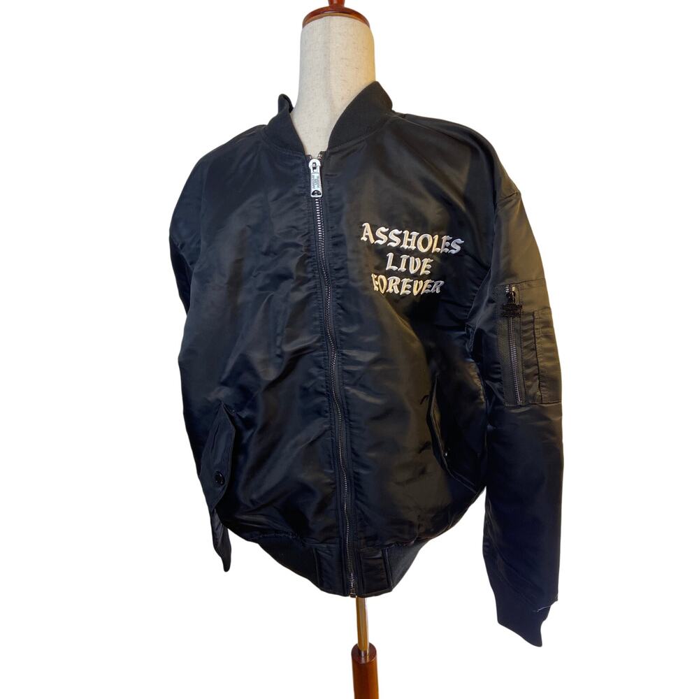 ALF LINDA Finegold Black Orange White Men's Bomber Puffer Jacket Slogan